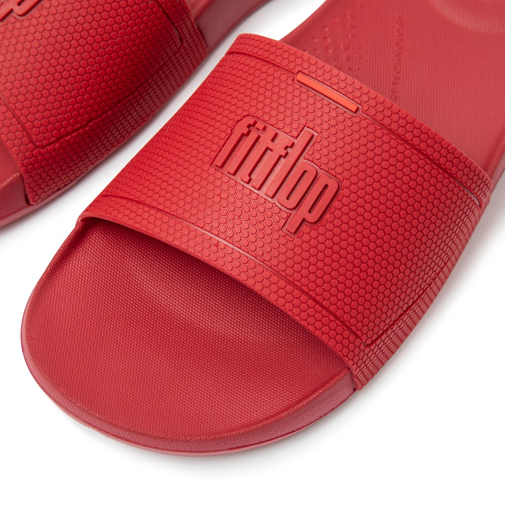 Fitflop Mens Slides - Iqushion Pool - Red - 876-JXCAQW